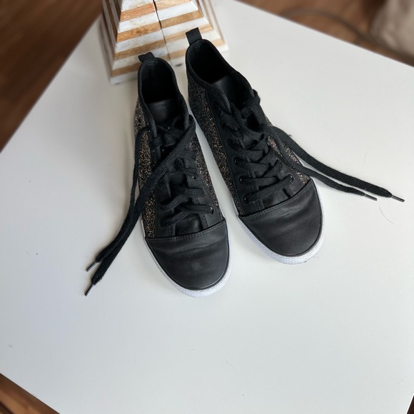 EUC Cat and Jack glitter high tops sz 5 black laces multi-colored glitter TARGET - Picture 8 of 15